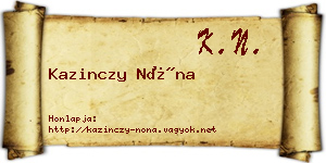 Kazinczy Nóna névjegykártya